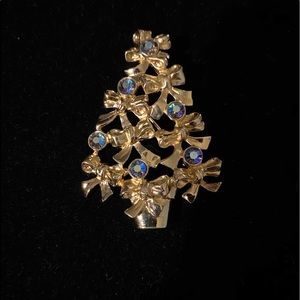 Avon‎ Christmas Tree Pin Bows & AB Rhinestones